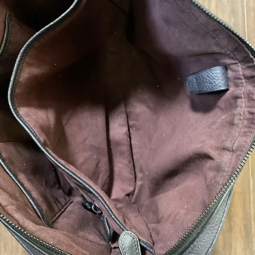 COACH Men’s Pebble Leather 57781 Navy Black Briefcase Bag Metropolitan Slim - Picture 9 of 14